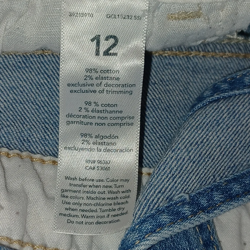 Oshkosh B'Gosh Girls Vestbak Button Front Denim Overalls Sz 12